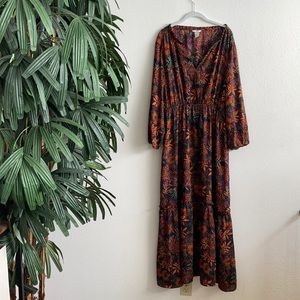 H&M fall pattern boho dress size 14